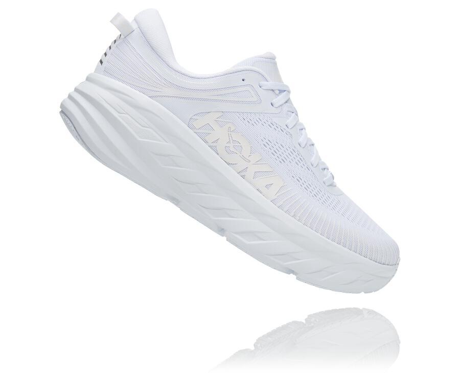 Hoka One One Running Shoes Womens White - Bondi 7 - 56247VTZL